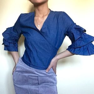 Ruffled Long Sleeves Blouse